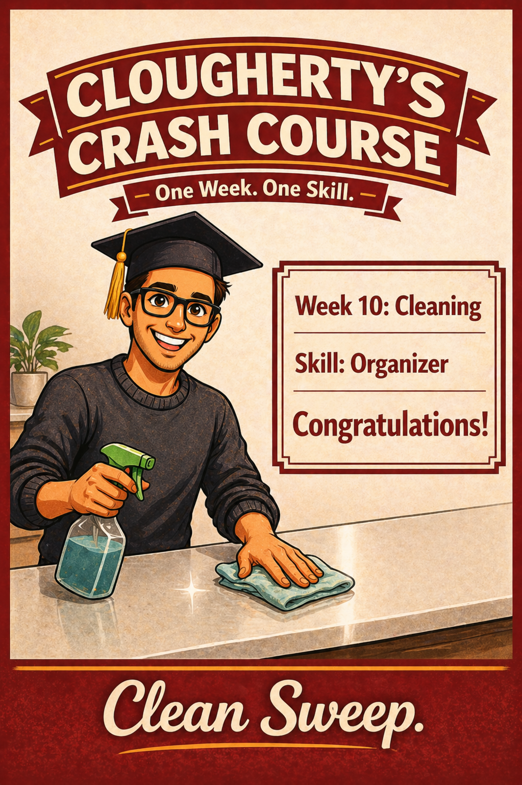 Clougherty Crash Course artwork for Week 10: Cleaning