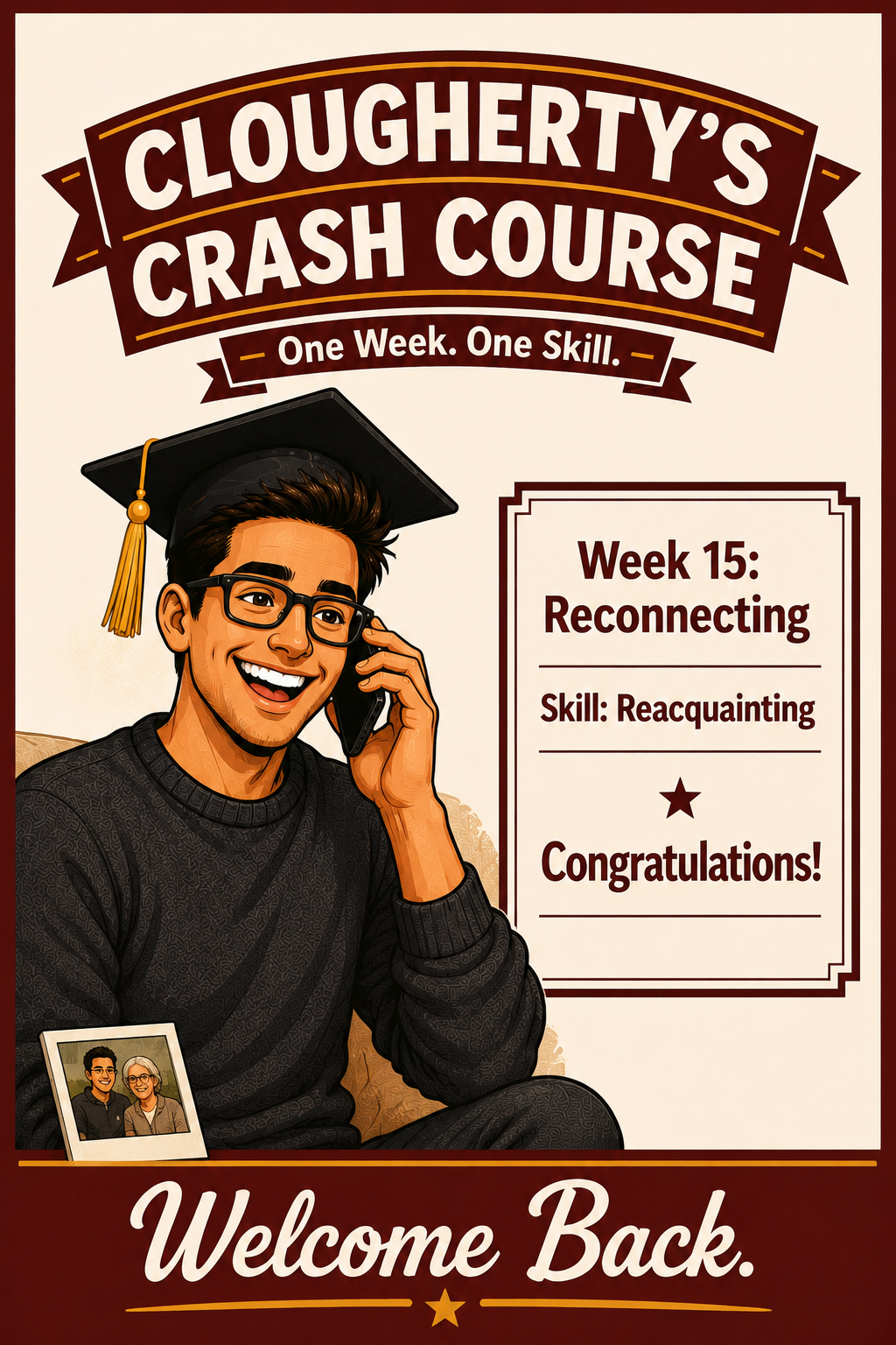 Clougherty Crash Course artwork for Week 15: Reconnecting