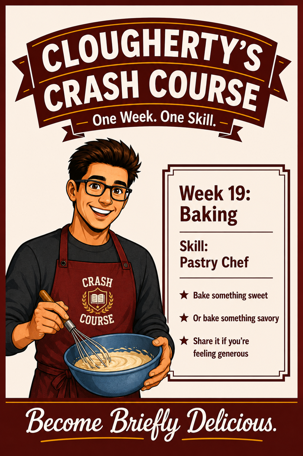 Clougherty Crash Course artwork for Week 19: Baking