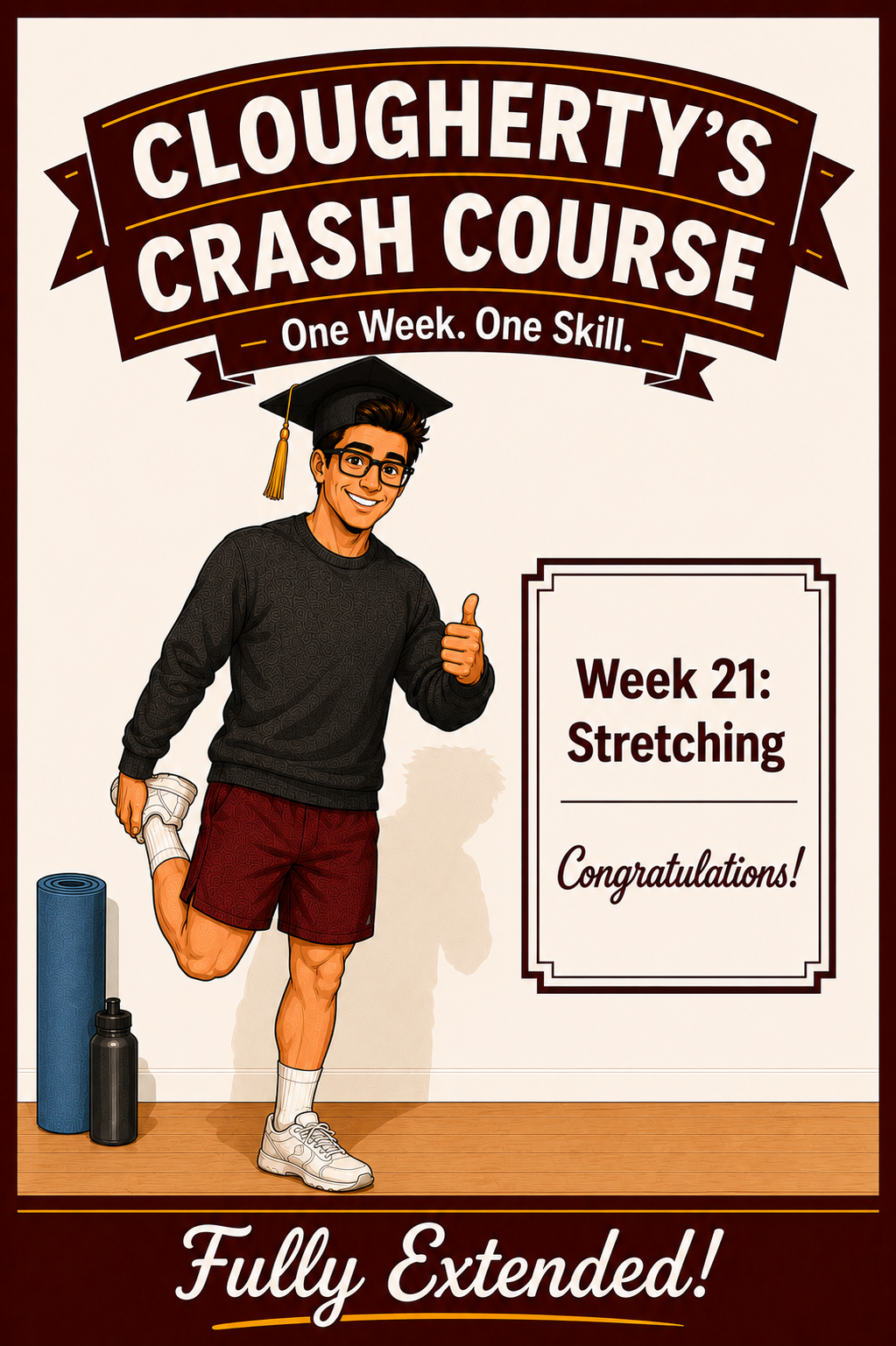 Clougherty Crash Course artwork for Week 21: Stretching