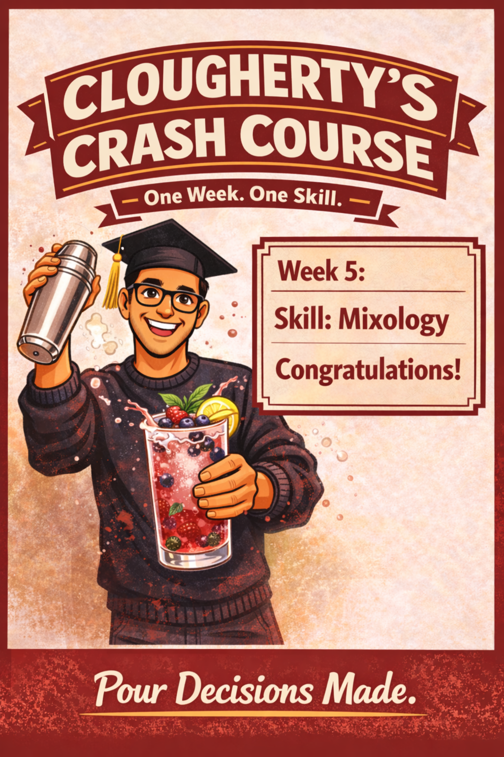 Clougherty Crash Course artwork for Week 5: Mixology