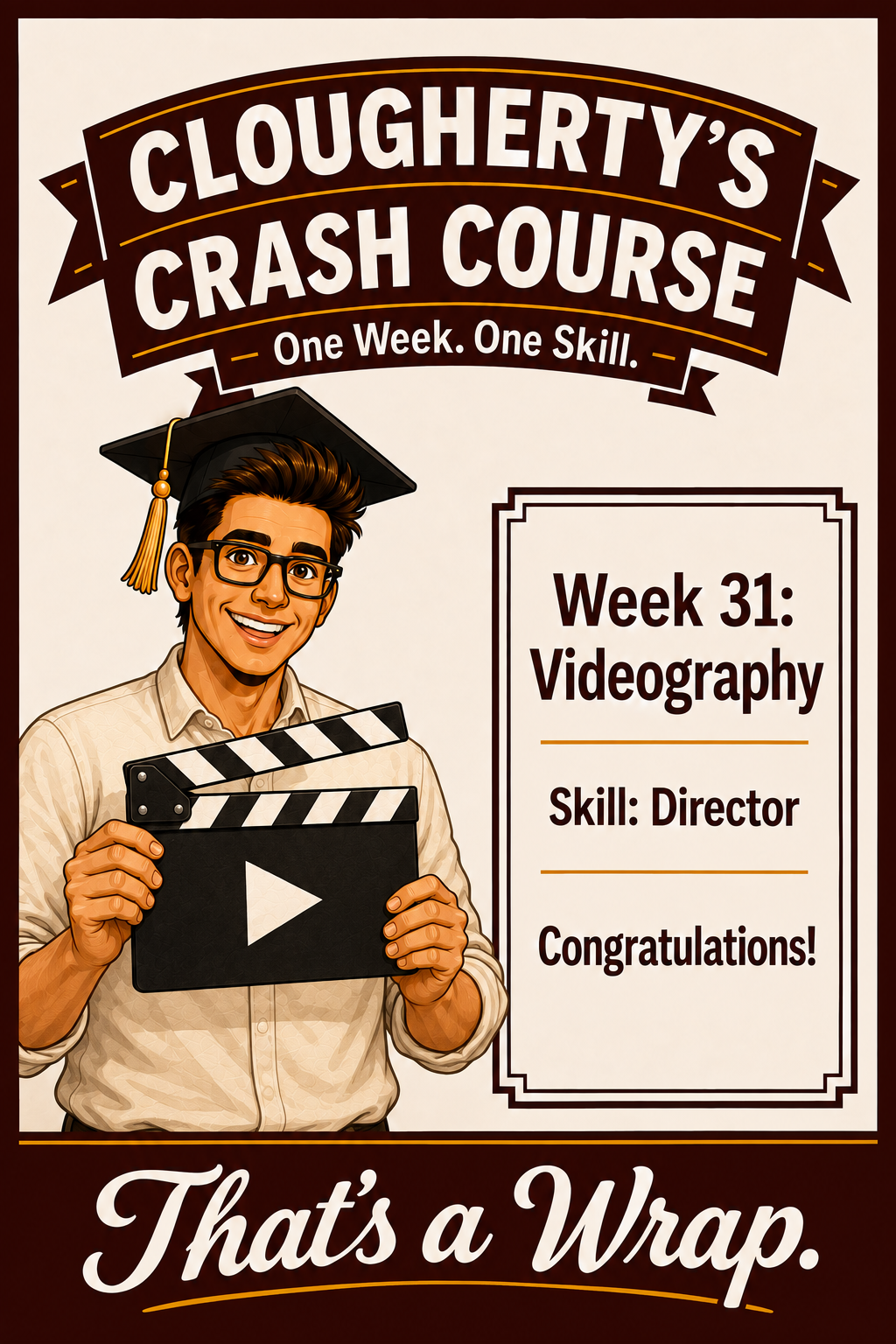 Illustrated Week 31 Videography challenge with John filming a landscape horizontally on a smartphone