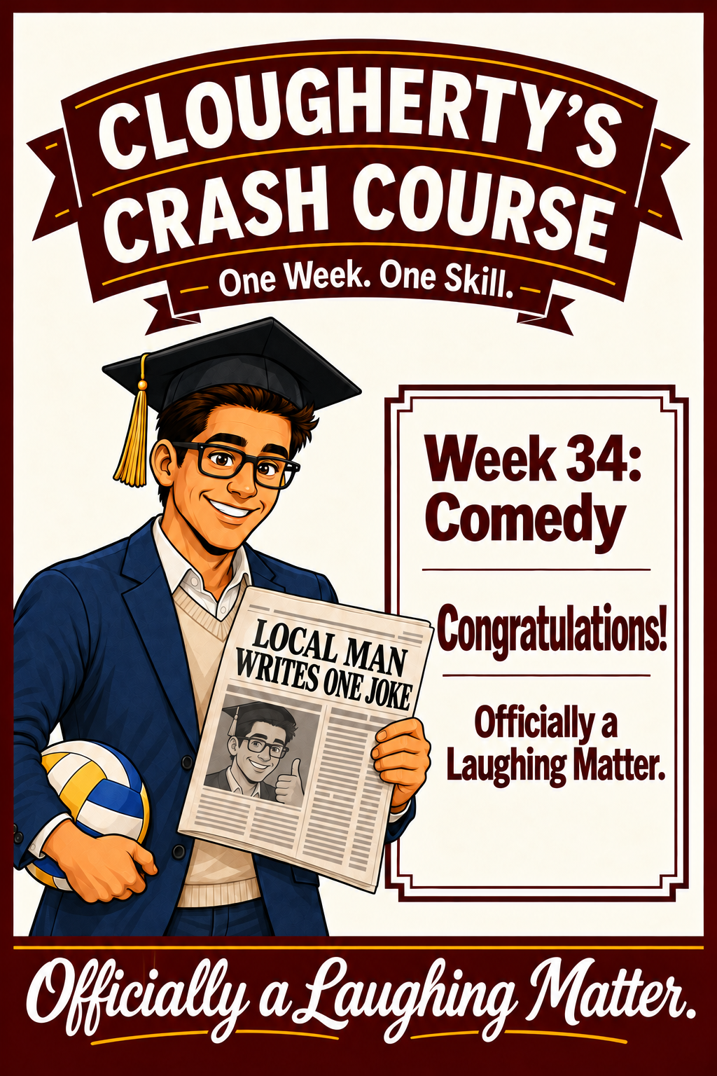 Illustrated Week 34 Comedy graduation